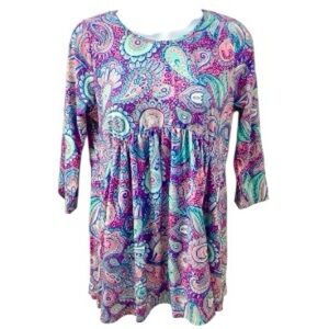 Simply Southern Pink Purple Paisley Tunic Top - S